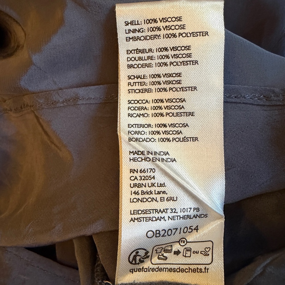 New Free People Bali Santa Cruz Ruffle Blue Floral Embroidered Maxi Dress M - Picture 15 of 16